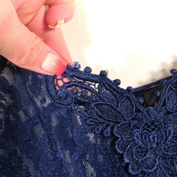 Fredericks of hollywood Babydoll Lingerie Womens M Navy - Picture 10 of 16